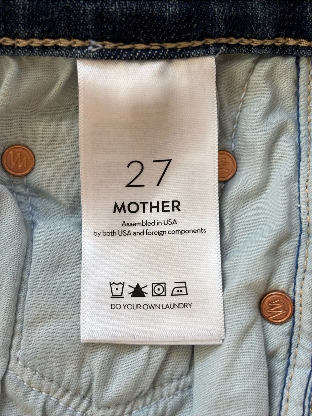 MOTHER The Insider Crop Step Fray Girl Crush Jeans Size 27